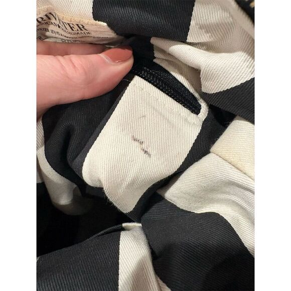 R. Riveter Dark Brown Leather Shoulder Bag Medium Striped Unisex Adults - Picture 10 of 12